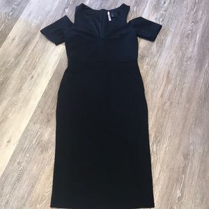 Cold shoulder black dress